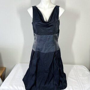 Adrianna Papell Dress Size 12 Sleeveless Blue Cowl Neck NEW Metallic Sheen